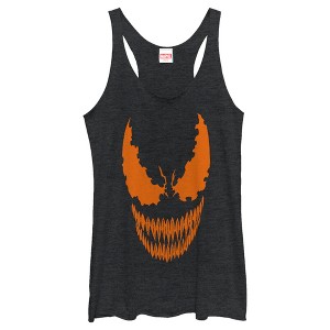 Women's Marvel Halloween Venom Scary Face Costume Racerback Tank Top - 1 of 4