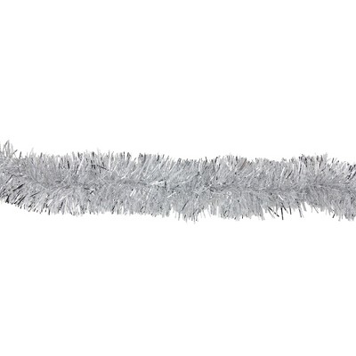 Northlight 12' x 2.25" Unlit Shiny Silver and Snowblush Tinsel Christmas Garland