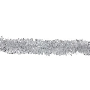 Northlight 12' x 2.25" Unlit Shiny Silver and Snowblush Tinsel Christmas Garland - 1 of 3