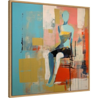Amanti Art Conceptual Abstract Figurative by Irena Orlov Canvas Wall Art Print Framed 30 x 30