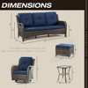 UPTIOT Polyethylene (PE) Wicker 5 - Person Seating Group with Cushions - 3 of 4