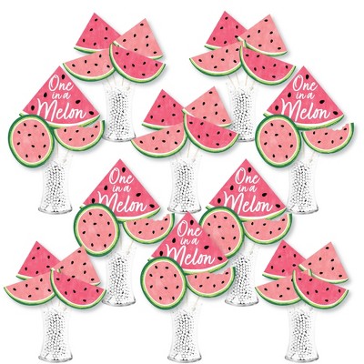 Big Dot of Happiness Sweet Watermelon - Fruit Party Centerpiece Sticks - Showstopper Table Toppers - 35 Pieces