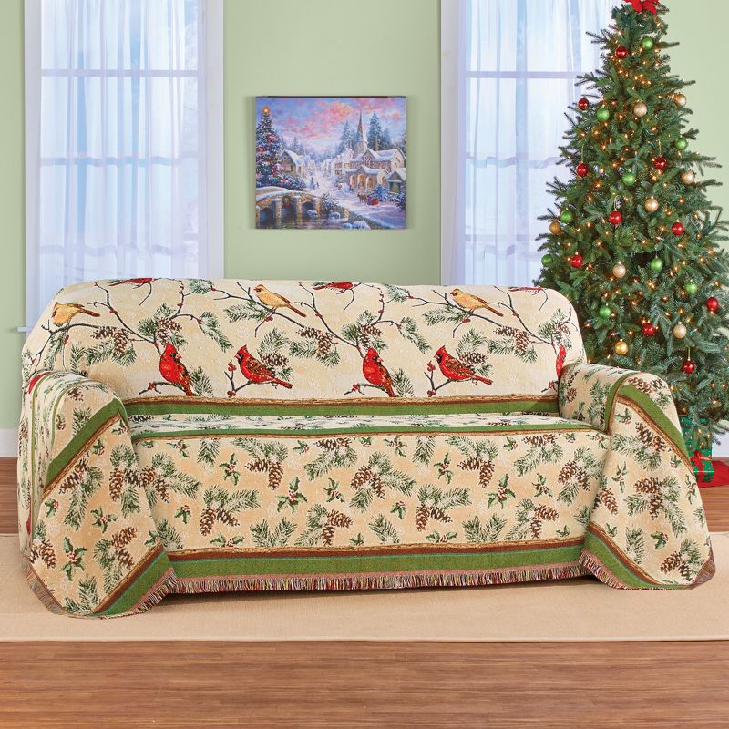 Collections Etc Cardinal Pine Rustic Holiday Furniture Throw, 2 of 4