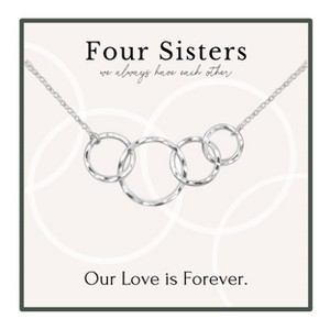 HOPE LOVE SHINE 4 Sisters Necklace – Gift for 4 Sisters Necklaces, Necklace with 4 Circles, 4 Circles Necklace - 1 of 1