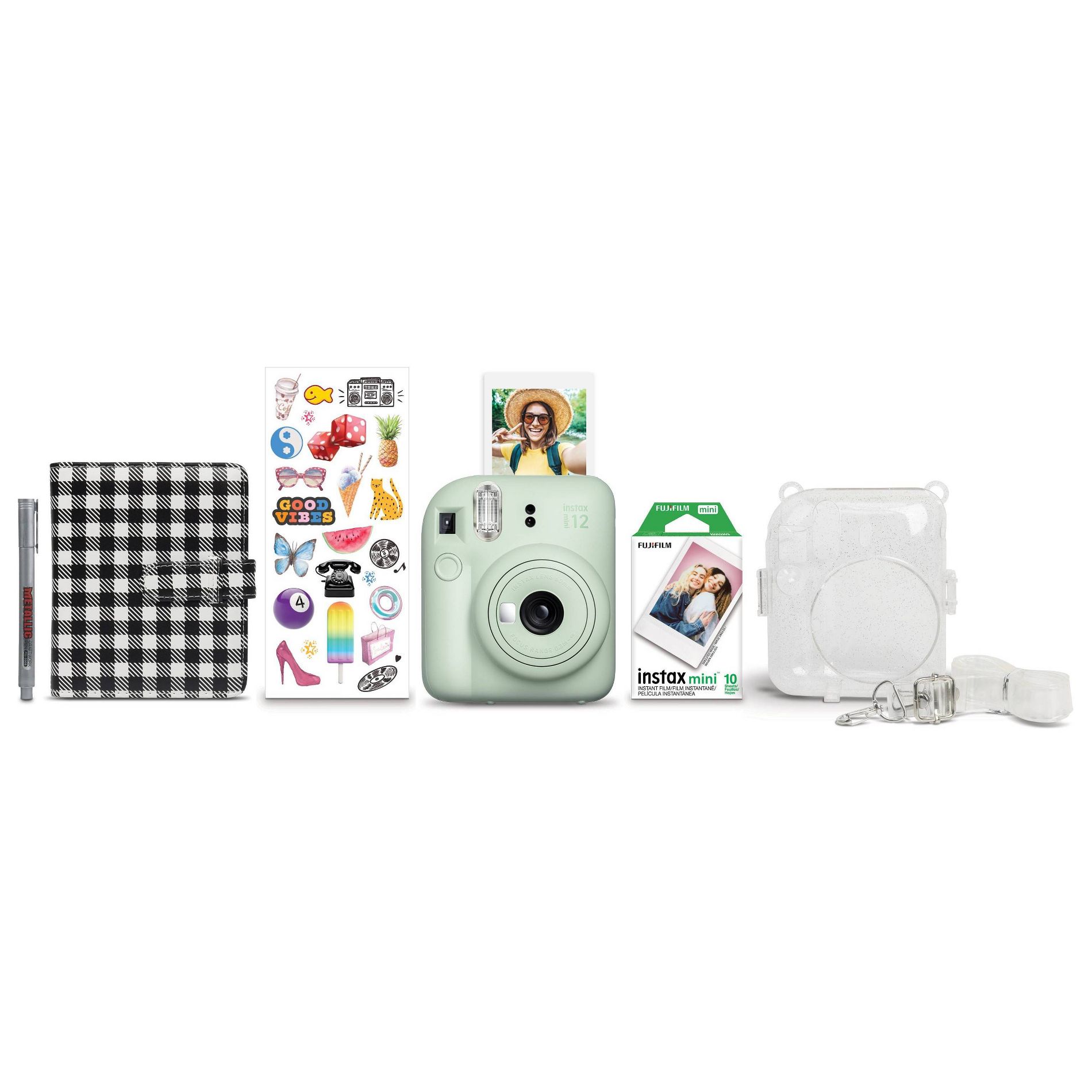Fujifilm Instax Mini 12 Holiday Bundle - Mint Green: Automatic Focus & Flash