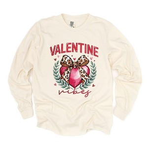 Simply Sage Market Women's Coquette Valentine Vibes Long Sleeve Garment Dyed Tee - 1 of 4