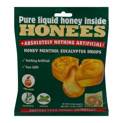 Honees Cough Drops  Honey Menthol  Eucalyptus - 20ct