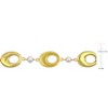EVERLY JEWELRY | 18k Yellow Gold Plated Sterling Silver 6-7mm Cultured Freshwater Pearl and Oval Disc Station Necklace and Bracelet Set - 2 of 4