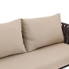 Barton 4 Pieces Outdoor Wicker Patio Sofa With Table Set, Beige - 3 of 4