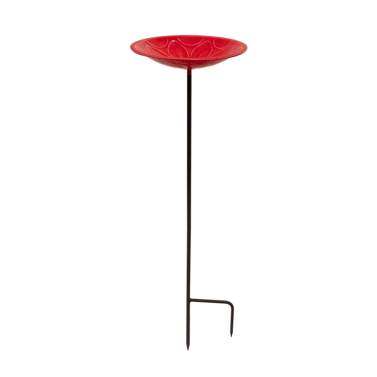 ACHLA Designs 39" Brass Petunia Lolly Bird Bath Pink