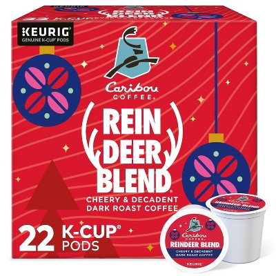 Caribou Coffee Reindeer Blend Keurig K-Cup Coffee Pods - Dark Roast - 22ct