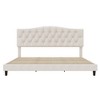 Whisen Full Upholstered Platform Bed with Saddle Curved Adjustable Headboard and Diamond Tufted Details - 4 of 4