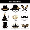 24 Pieces Gold Party Photo Booth Props Set with Crowns, Lips, Ties for Birthday Wedding Prom - 2 of 4
