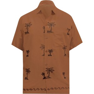 LA LEELA Men's Hawaiian Shirt Fashion Button Down Short Sleeves Holidays Aloha Party Casual Tops Summer Beaches Shirts for Mens - 1 of 2