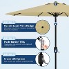 TackView 9FT Patio Market Umbrella with Crank Handle, Outdoor Table Octagon Umbrella with 8 Steel Ribs for Yard Poolside Deck - 4 of 4