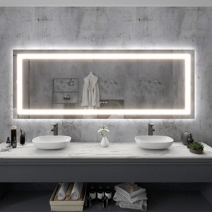LED Front Light and Backlit Mirror for Bathroom,Anti-Fog, 3 mode Illumination,Vertical & Horizontal Mount - 1 of 4