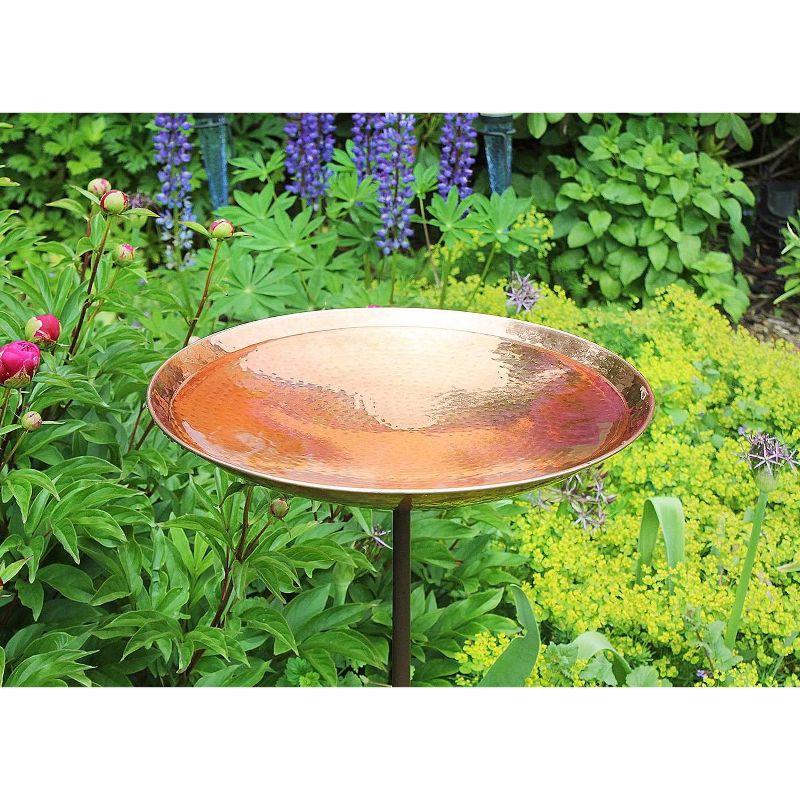 36&#34; Iron and Stainless Steel Birdbath Bowl with Stake Brown - ACHLA Designs, 3 of 5