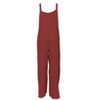 Women's Summer Fall Casual Wide Leg Long Pants Jumpsuits One Piece Sleeveless Square Neck Loose Overalls Rompers With Pockets - 4 of 4