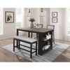 NicBex Dining Table Modern Counter Height Dining Table with Three Side Shelves for Kitchen - 3 of 4