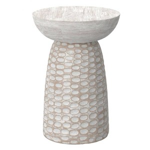 Willis Wooden Accent Table White Wash - WyndenHall: Round Mango Wood, Scratch-Resistant, 17.7" Height - 1 of 4