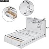 Full/Queen Size Hydraulic Platform Bed with Storage LED Headboard, Charging Station, 2 Drawers and Under-Bed Storage Space, White/Gray-ModernLuxe - 3 of 4