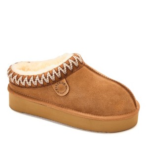 Fireside by Dearfoams Women's Queenstown Genuine Shearling Clog With Embroidery - 1 of 4