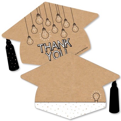 Big Dot of Happiness Bright Future - Shaped Thank You Cards - Graduation Party Thank You Note Cards with Envelopes - Set of 12