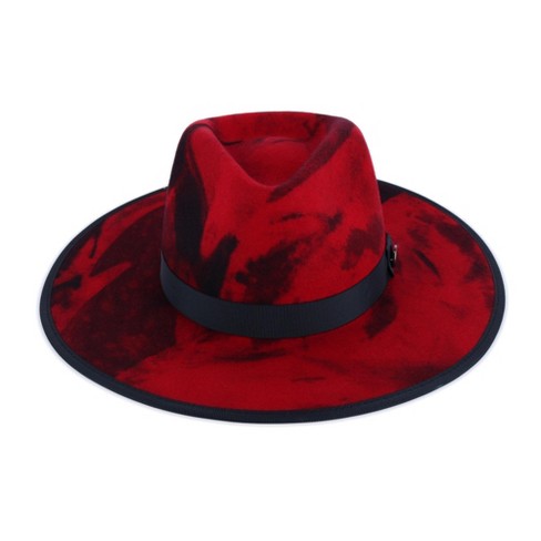 Bruno Capello Men s Macchiato Pinch Front Wool Fedora Large Red Target