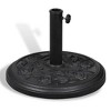 vidaXL Resin and Steel Round Parasol Base - Sturdy and Durable Umbrella Stand with Easy Assembly, Suitable for 1.5"/2" Umbrella - Black - 2 of 4