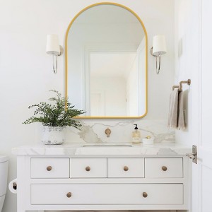 PexFix Bathroom Wall Mirror Large Metal Frame Wall Mounted Mirror for Bedroom Living Room Dresser Entryway Decor - 1 of 4