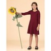 24seven Comfort Apparel Girls Long Sleeve Loose Fit Knee Length Tunic Pocket Dress - 4 of 4
