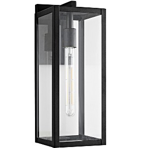 Welson Outdoor Wall Lantern - PLT4007 - Clear/Black - Safavieh - 1 of 4