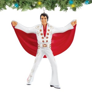 Collections Etc Hand-Painted Red Cape Elvis Presley Christmas Ornament - 1 of 2