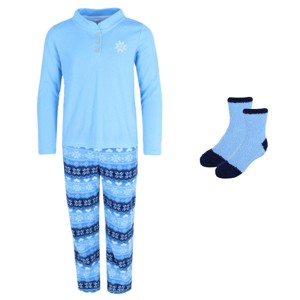 Rene Rofe Girls Snowflake 3pc Henley Long Sleeve Pajama Pants Set - 1 of 4