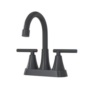 Gulches Matt Black 2-Handle Bathroom Sink Faucet with Pull-Out Design, 7.86" - 1 of 4