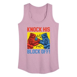 Women's - Rock 'Em Sock 'Em Robots - Knock His Blocked Off Graphic Racerback Tank - 1 of 4