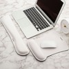 Insten Mouse Pad with Wrist Support and Keyboard Wrist Rest, Ergonomic, Easy Typing, Memory Foam For Gaming Office, Trapezoid L, White - 2 of 4