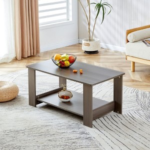 CAVINAS Rectangular Coffee Tables for Living Room, A Modern and Practical Coffee Table, the Double Layered Coffee Table, MDF material - 1 of 4
