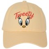 Adult Looney Tunes Tweety Bird Face Adjustable Snapback Dad Cap - 2 of 4