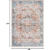 Acekool 8x10 Vintage Medallion Area Rug, Machine Washable Distressed Blue/Brown Non-Slip Stain Resistant Carpet for Living Room, Bedroom - 4 of 4
