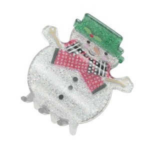 Unique Bargains Christmas Hair Clips Snowman for Christmas 1.97"x1.97"x1.77" Blue Red White 1 Pc - 1 of 4