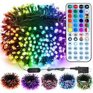 FAAYFIAN 66 ft 200-LED RGB Color Changing String Lights, Outdoor Christmas Lights with Remote & Timer - 1 of 4