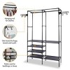 Metal Garment Rack Shoe Clothing Organizer Shelves Freestanding Multifunctional Clothes Wardrobe - 4 of 4