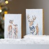 Transpac Hand Painted Winter Deer Block Set of 2 Freestanding Tabletop Signs Christmas Decor Multicolor Wood Indoor Use - 2 of 2