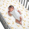 Lambs & Ivy Signature Giraffe Organic Cotton Fitted Crib Sheet - White/Yellow - 2 of 4