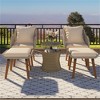 SKRAN 5 Pieces Patio Chair Sets, Patio Conversation Set With Wicker Cool Bar Table, Ottomans,Outdoor Bistro Sets for Porch ,Balcony,Poolside,Brown - 2 of 4