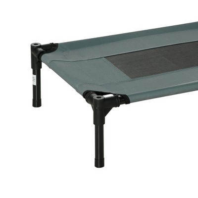 Small Gray Elevated Outdoor Orthopedic Dog Bed with Canopy