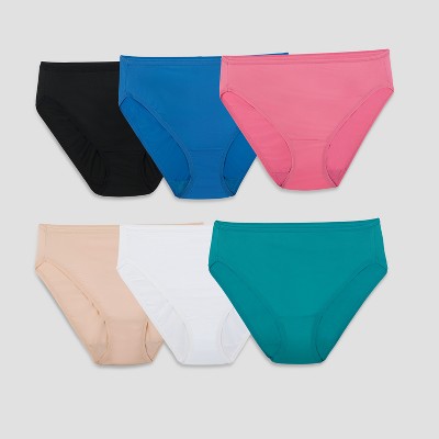 Fruit of the Loom Women&#39;s Microfiber Hi-Cut 6pk Colors May Vary - Size 9