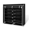 vidaXL Shoe Rack Black Powder-coated steel, Polyethylene fabric - Black - 2 of 4