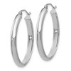 Black Bow Jewelry 3.5mm x 32mm Polished 14k White Gold Domed Oval Hoop Earrings - 2 of 4